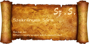 Szekrényes Sára névjegykártya