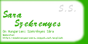 sara szekrenyes business card