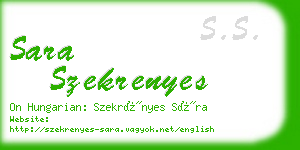 sara szekrenyes business card